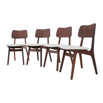 1960s Ib Kofod-Larsen Set Of 4 teak Dining Chairs Model 74 Denmark