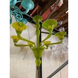 Contemporary Translucent Apple-Green Murano Style Glass Chandelier