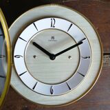 Formica vintage clock round silent wall clock "SMI golden maple"