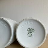Trio of Op Art vases by KPM Germany in biscuit porcelain
