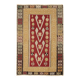 3x5 Small Size Vintage Kilim Area Rug, Ethnic Pattern Kilim, 95x143 cm