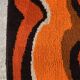 Tapis orange seventies rectangulaire 130 x 70 cm