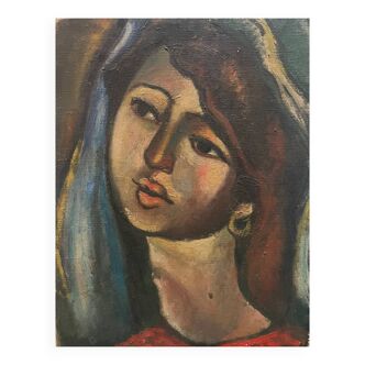 Painting painting abstract portrait woman 20th century