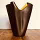Large Vase Signed Elchinger. Black and yellow in free form. 1950s