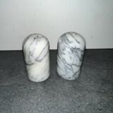 Salière et poivrière en marbre de Crrare