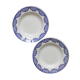 2 ironstone soup plates, "Capri" pattern, Digoin Sarreguemines, Art Deco