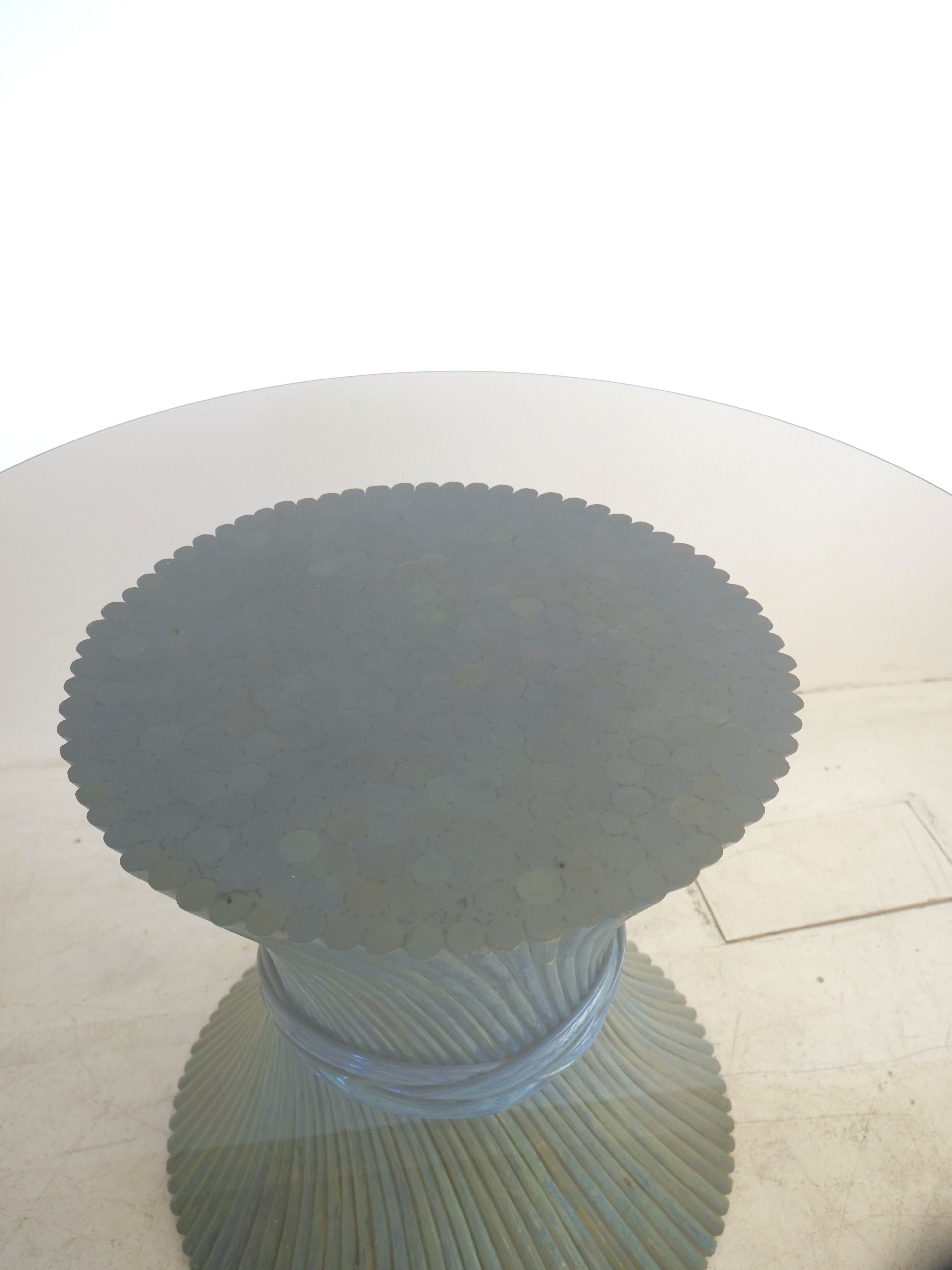 Table bamboo Mc Guire blue lazure