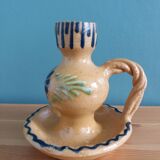 Soufflenheim Alsace pottery candle holder