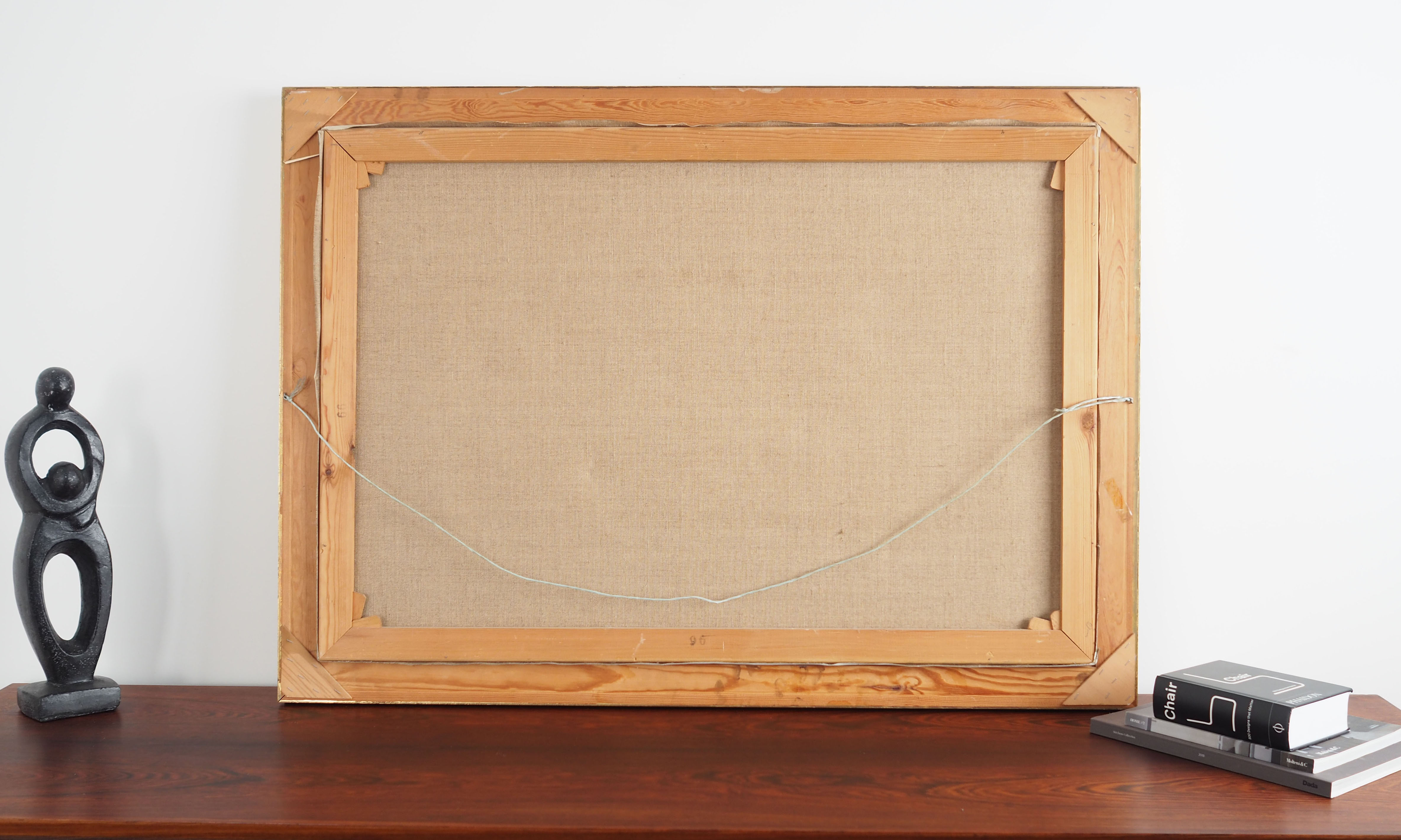 Painting „The Village House's Interior”, Scandinavian design, 1970s