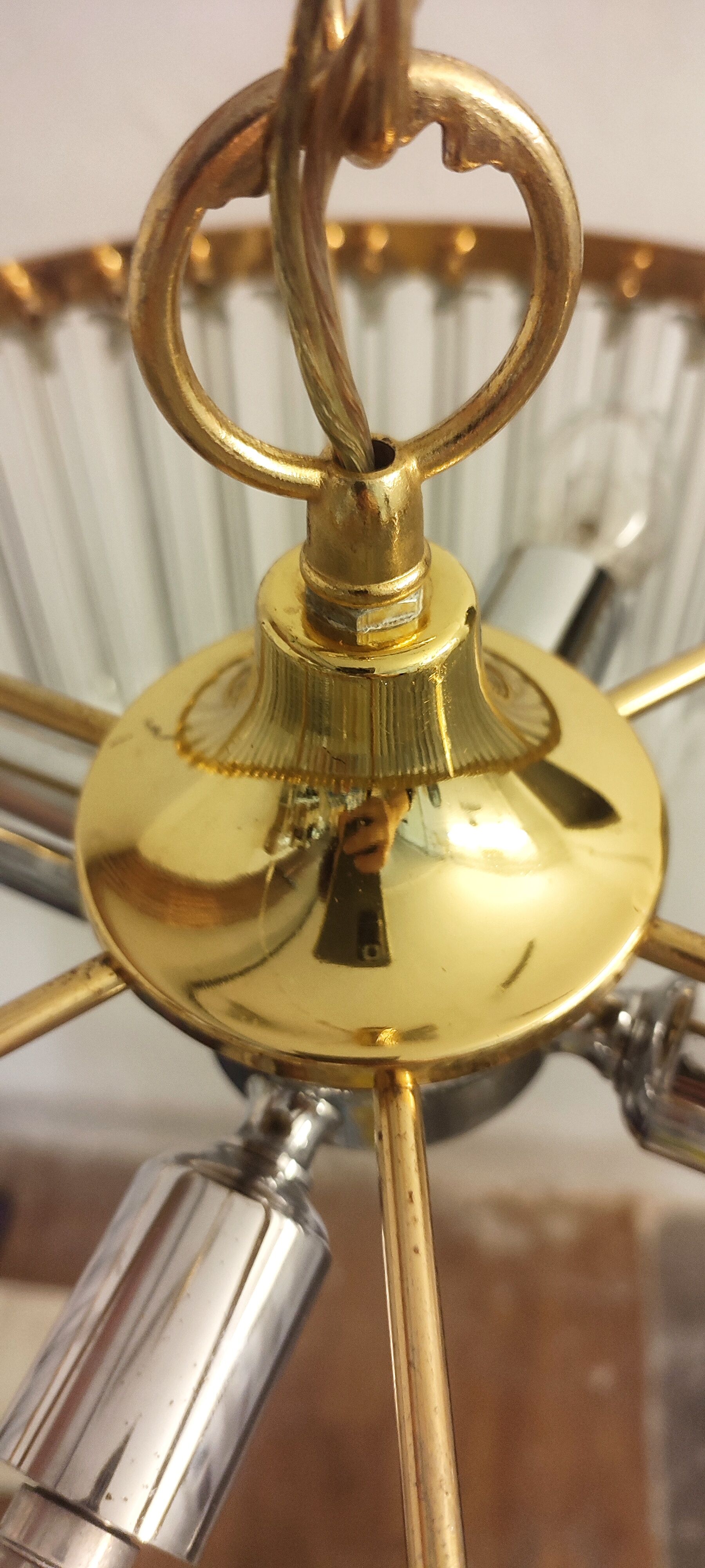 Lamp "Venini" with circular glass ceiling. Italy 1970s.