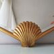 Vintage golden wooden mirror, '80s, Hollywood Regency