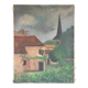 Old painting of the village house and its garden