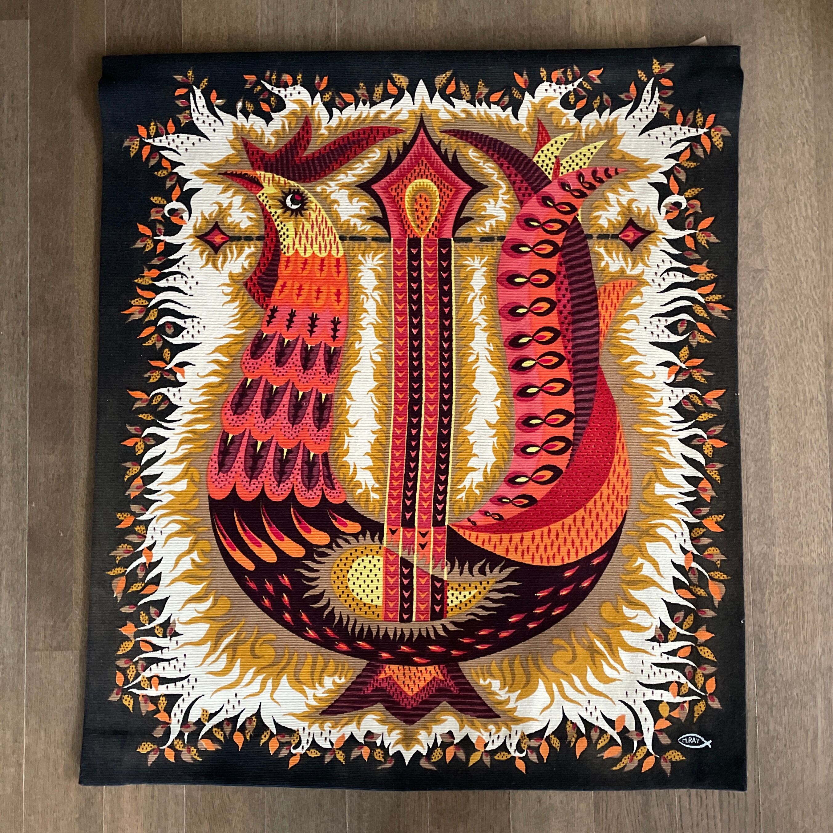 Aubusson tapestry "The lyre bird"