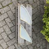 Glass Wall Lamp Set, Vintage Hollywood Regency, Massive Belgium Wall Scones