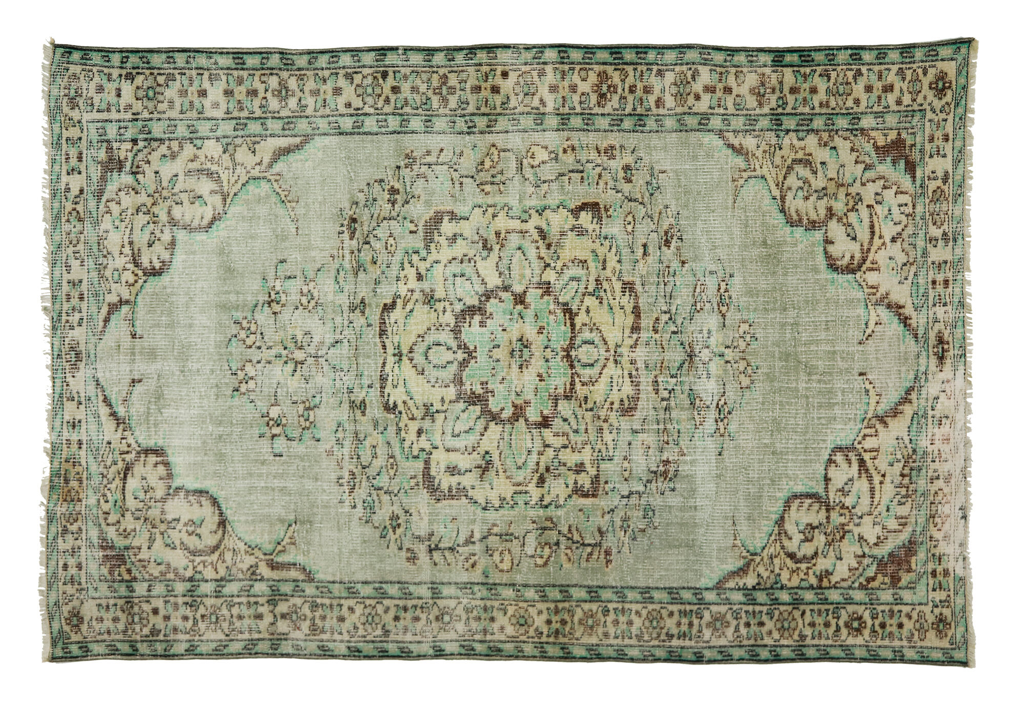 Anatolian handmade vintage rug 246 cm x 173 cm