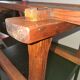 Rustic bench, old folk art, snow sled, Alps.