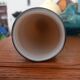 ​vase cylindrique vintage en opaline d'empoli – dégradé ambre et brun