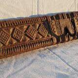 Hook 3 hooks in carved teak from Kerala