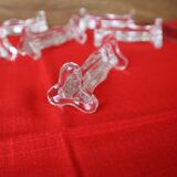 10 vintage 1960s clear glass knife holders