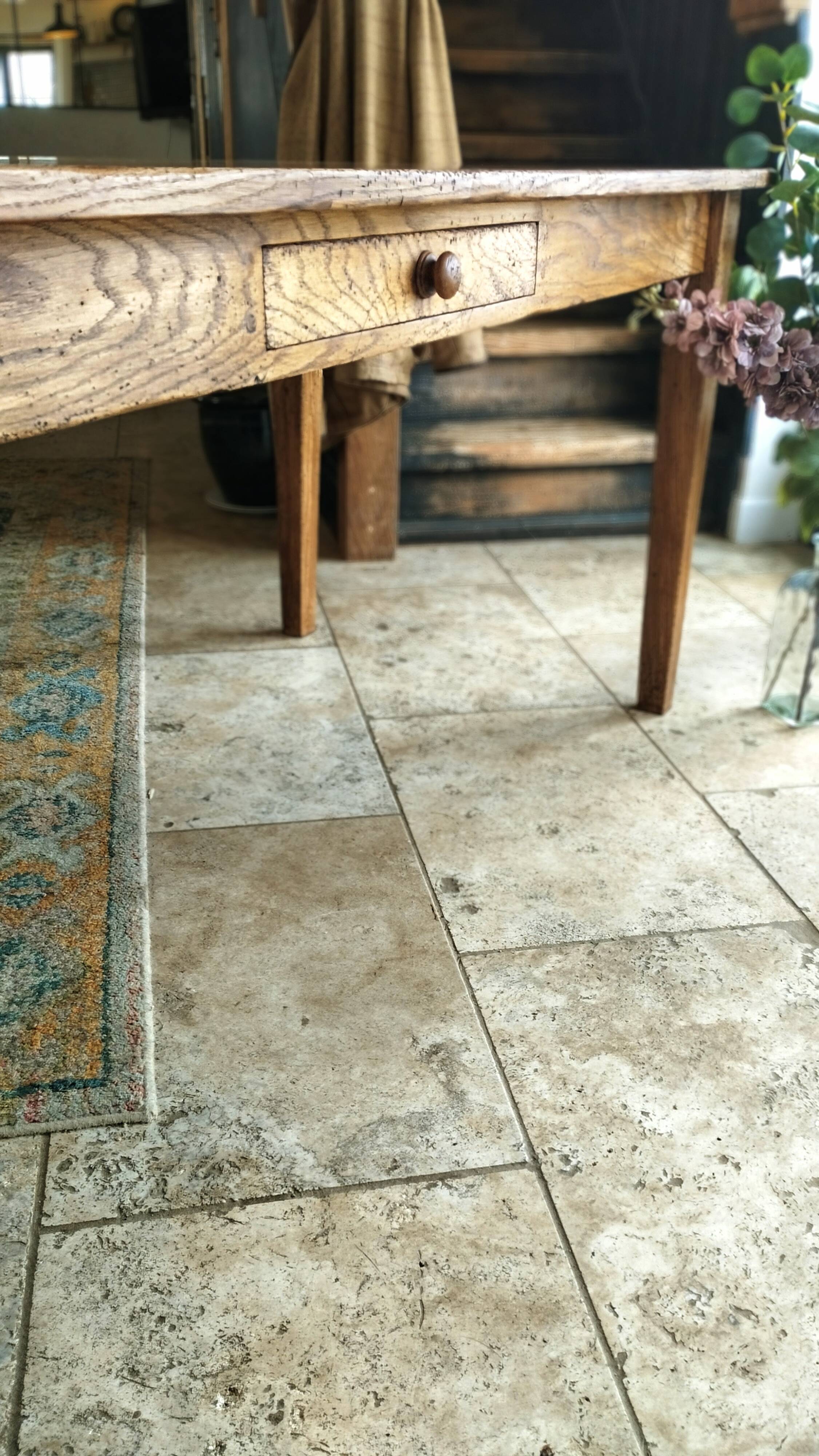 Table ferme chêne massif 80x185