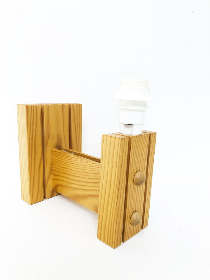 Scandinavian pine wall lamp, 1970-80
