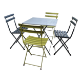 Garden furniture square table 4 folding chairs