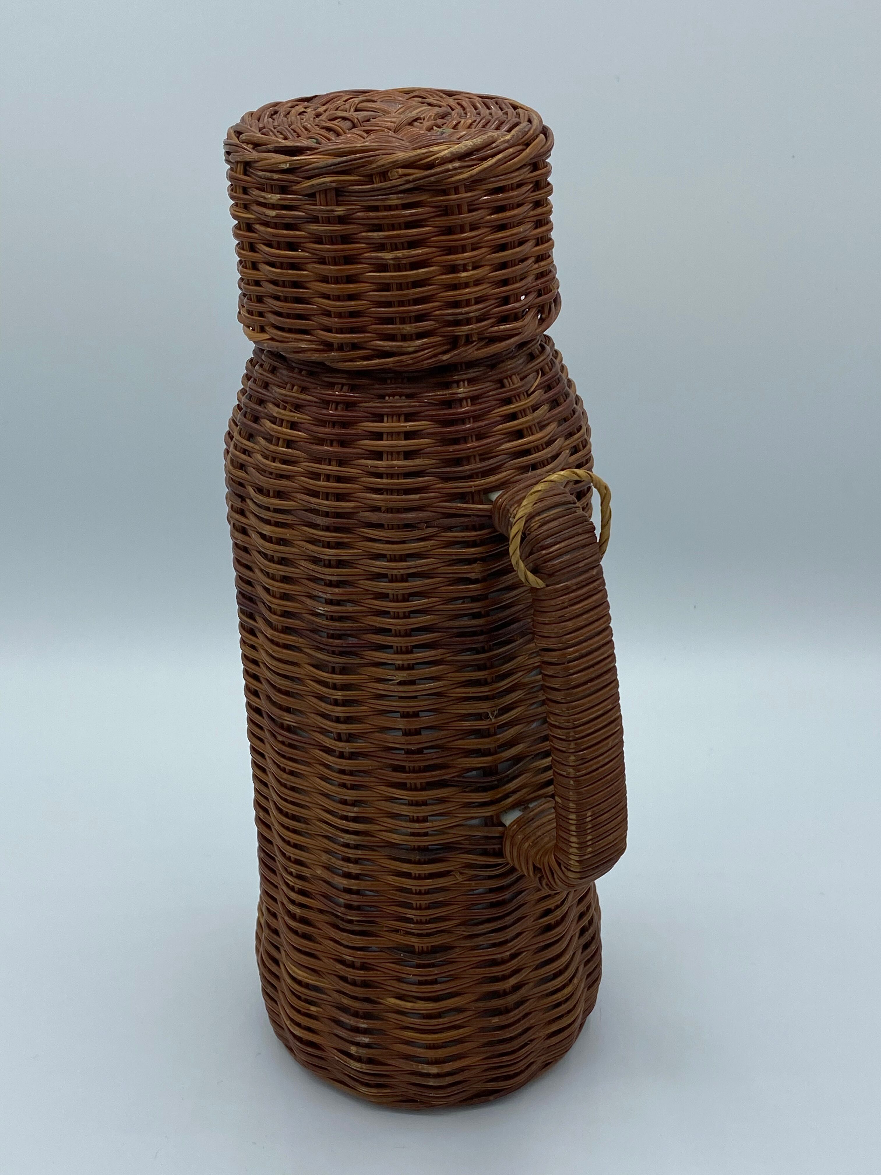 Vintage rattan thermos