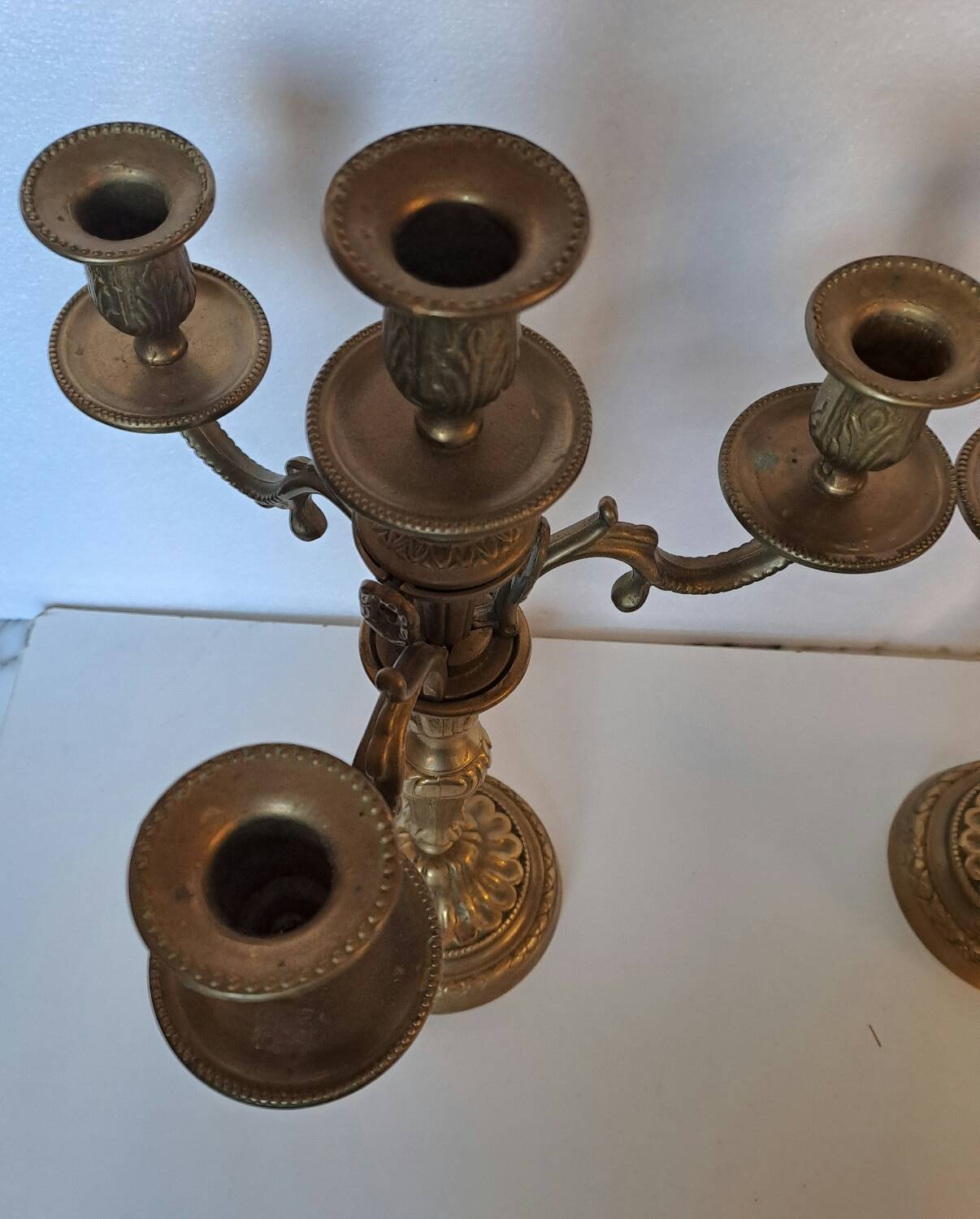 Pair of bronze candlesticks