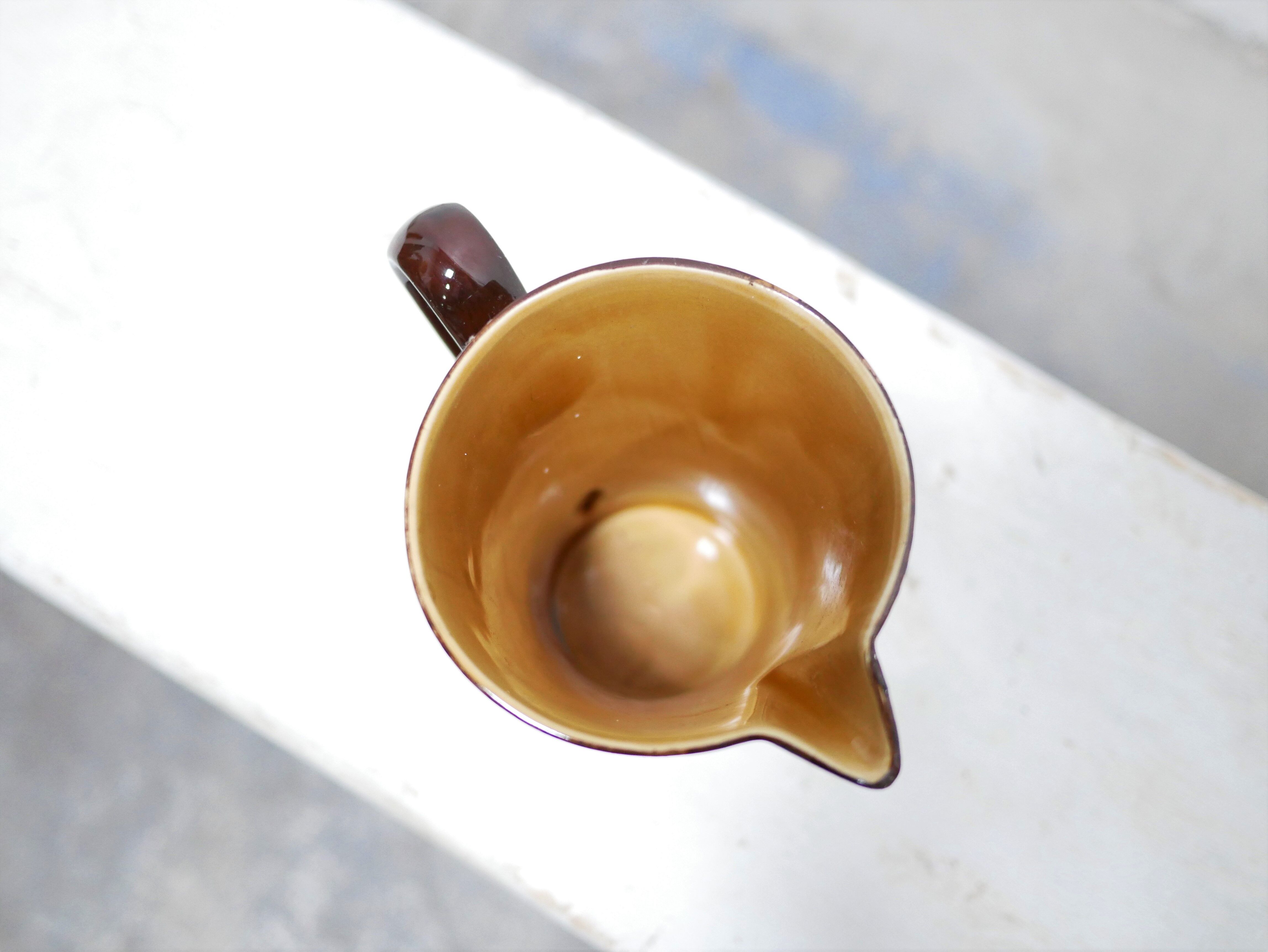 Vintage ceramic pitcher by the Sarreguemines manufacture