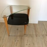 Small table from the 60s wood and glass