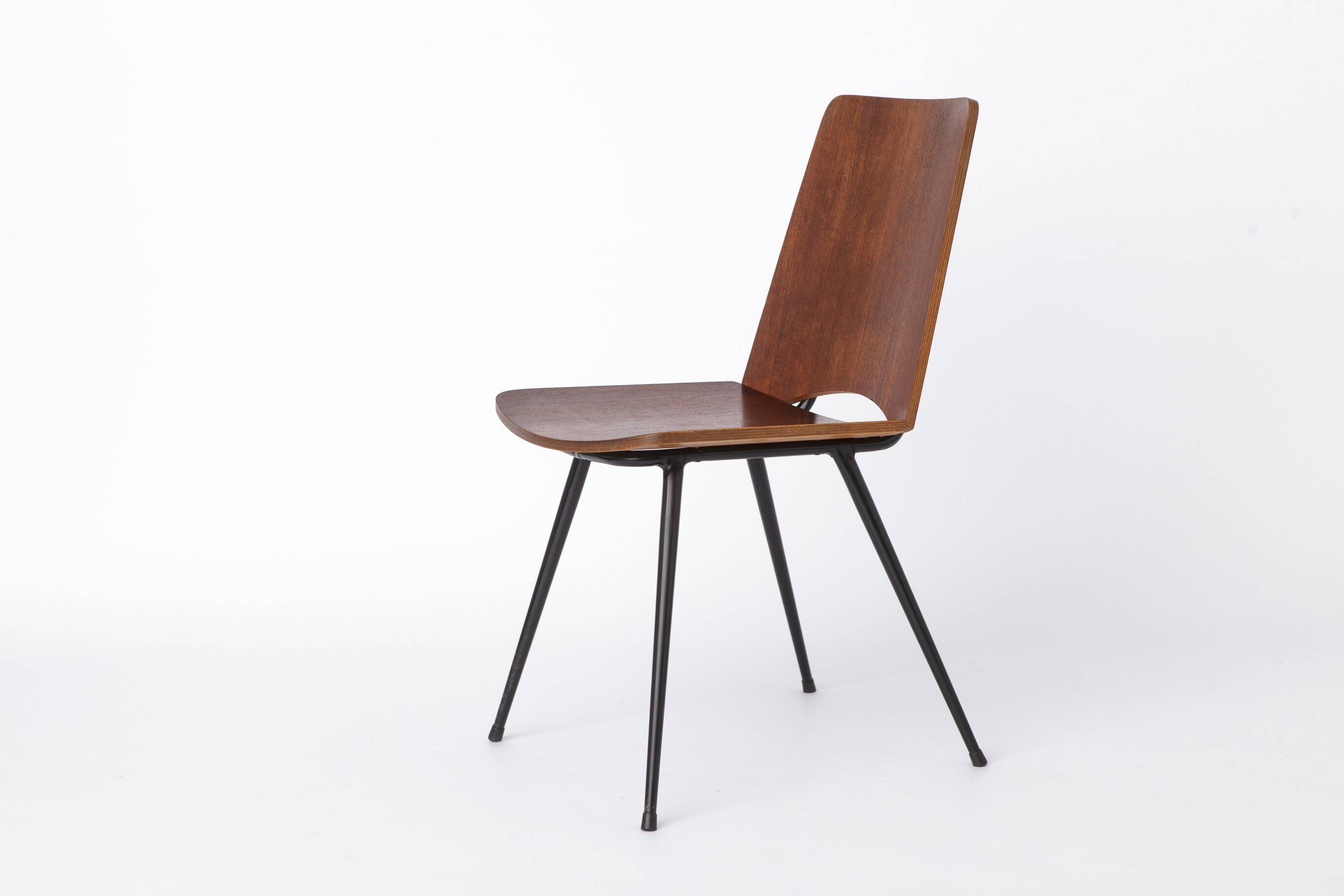 Mid Century Danish Chair 1950s Teak Plywood Chair, Scandinavian Vintage