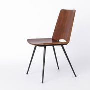 Mid Century Danish Chair 1950s Teak Plywood Chair, Scandinavian Vintage