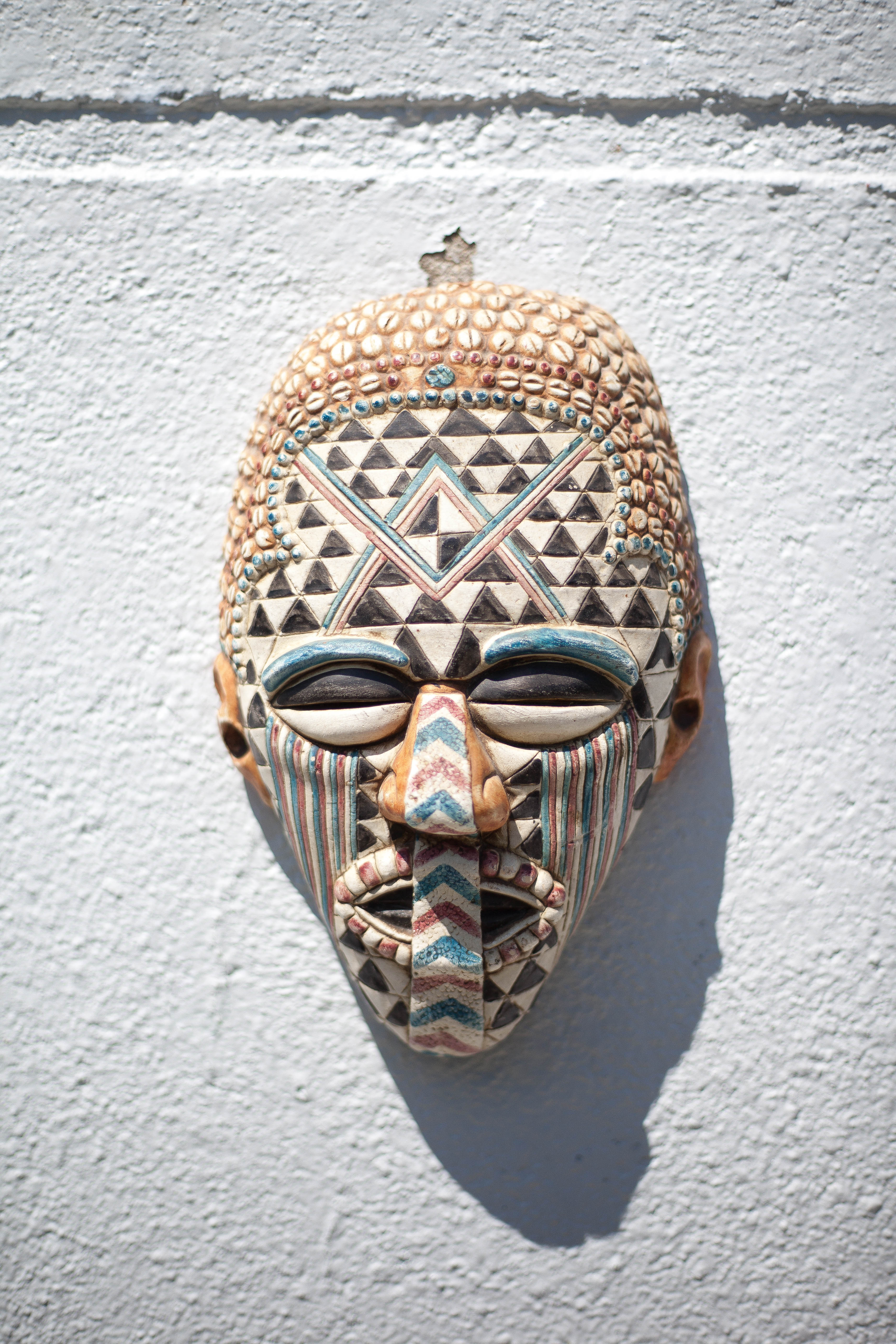 Kuba African ceramic mask, pottery, wall decoration, collection, 50/60's