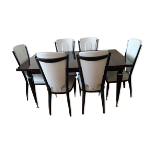 table et 6 chaises ébène