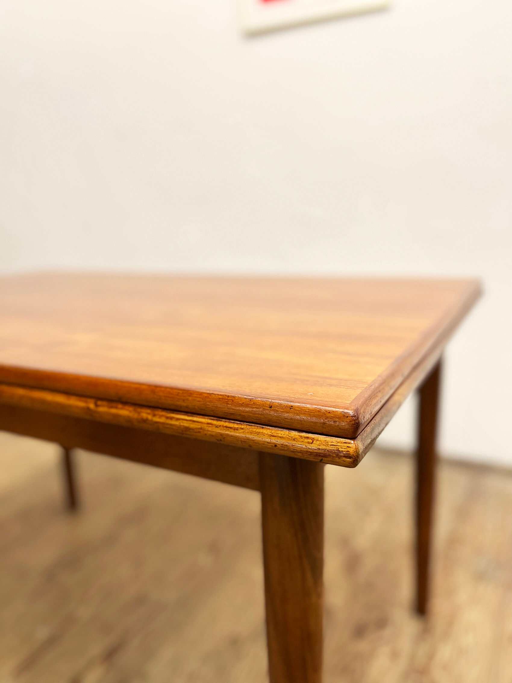 Extendable Mid Century Teak Dining Table with pull out leaves, Denmark, 1950s