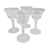 Set de 4 verres à pied vintage pour vin ou liqueur