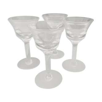 Set de 4 verres à pied vintage pour vin ou liqueur