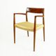Sculptural Scandinavian Modern Armchair Mod. 57 in Teck and Paper