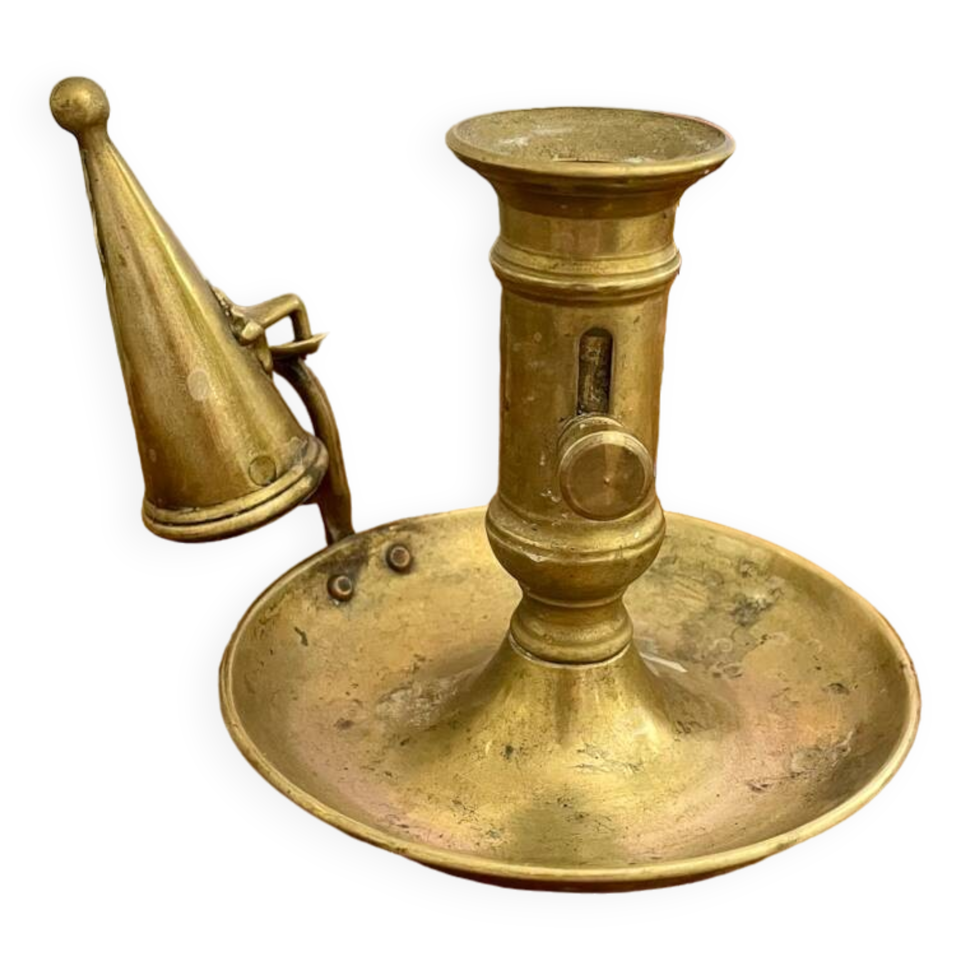 Brass cellar rat candle holder