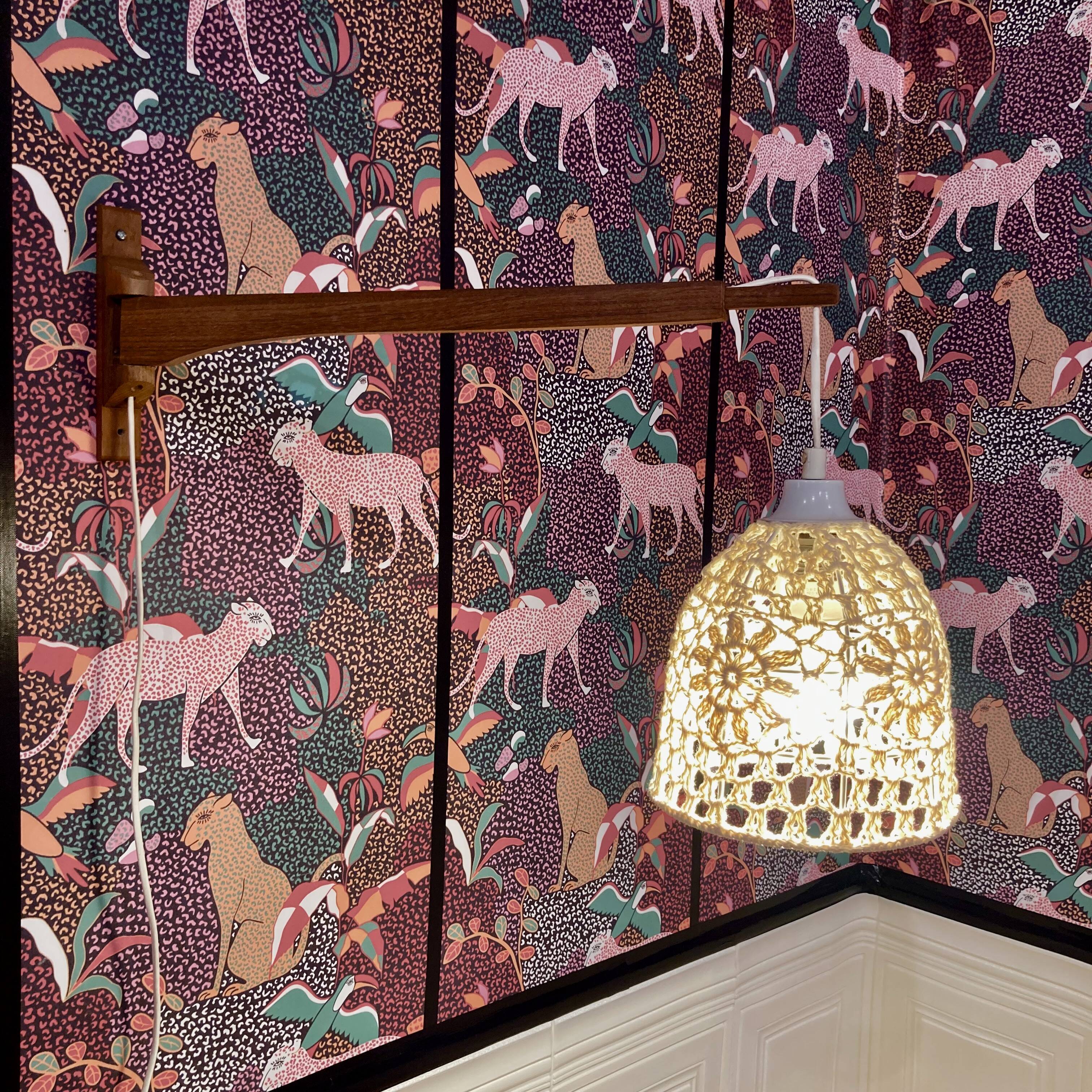 Large modular teak wall light Scandinavian design 1960.