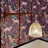 Large modular teak wall light Scandinavian design 1960.