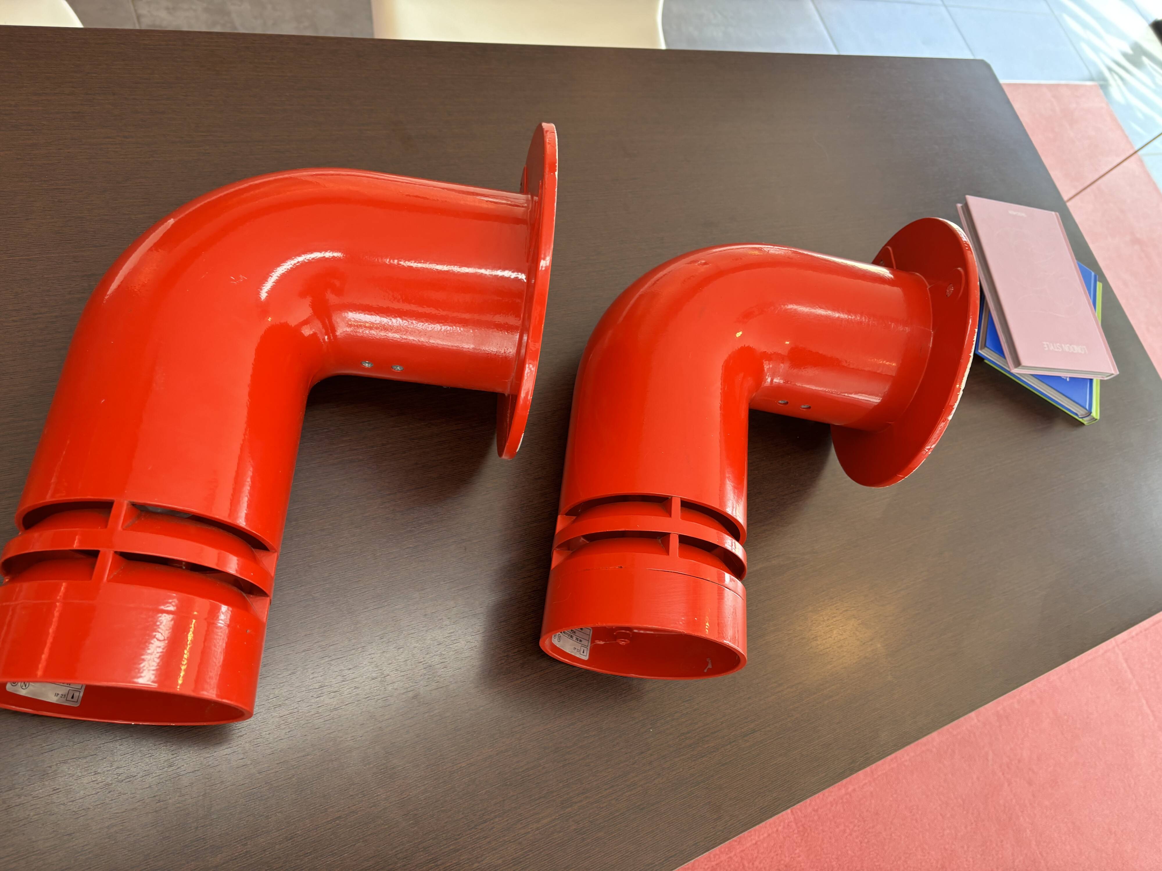 Pair of vintage Nordisk solar pipeline wall lights by Ole Plaess Jorgensen