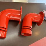 Pair of vintage Nordisk solar pipeline wall lights by Ole Plaess Jorgensen