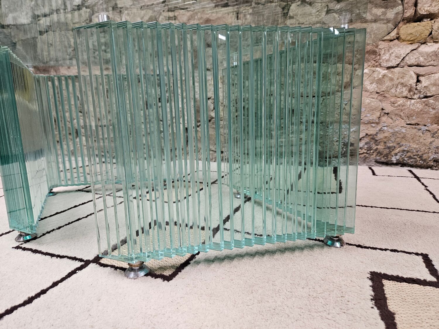 Italian glass coffee table 1970s
