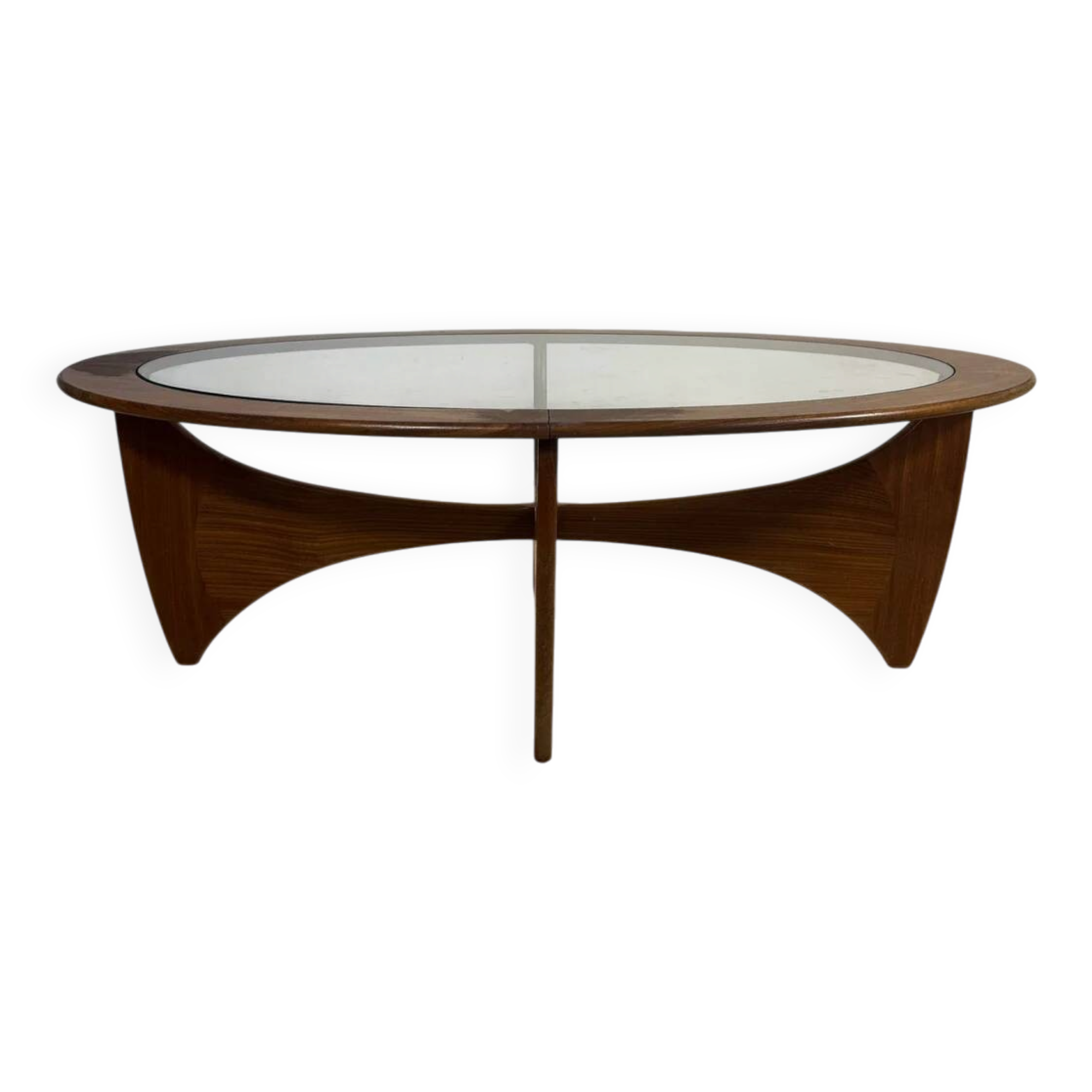 G-Plan Astro oval coffee table in teak and glass – Mid-century icon