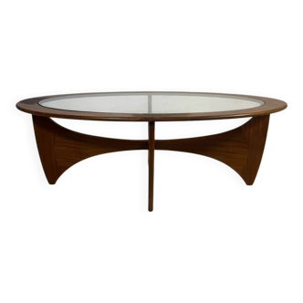 G-Plan Astro oval coffee table in teak and glass – Mid-century icon