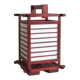Red Japanese lamp in natural wood