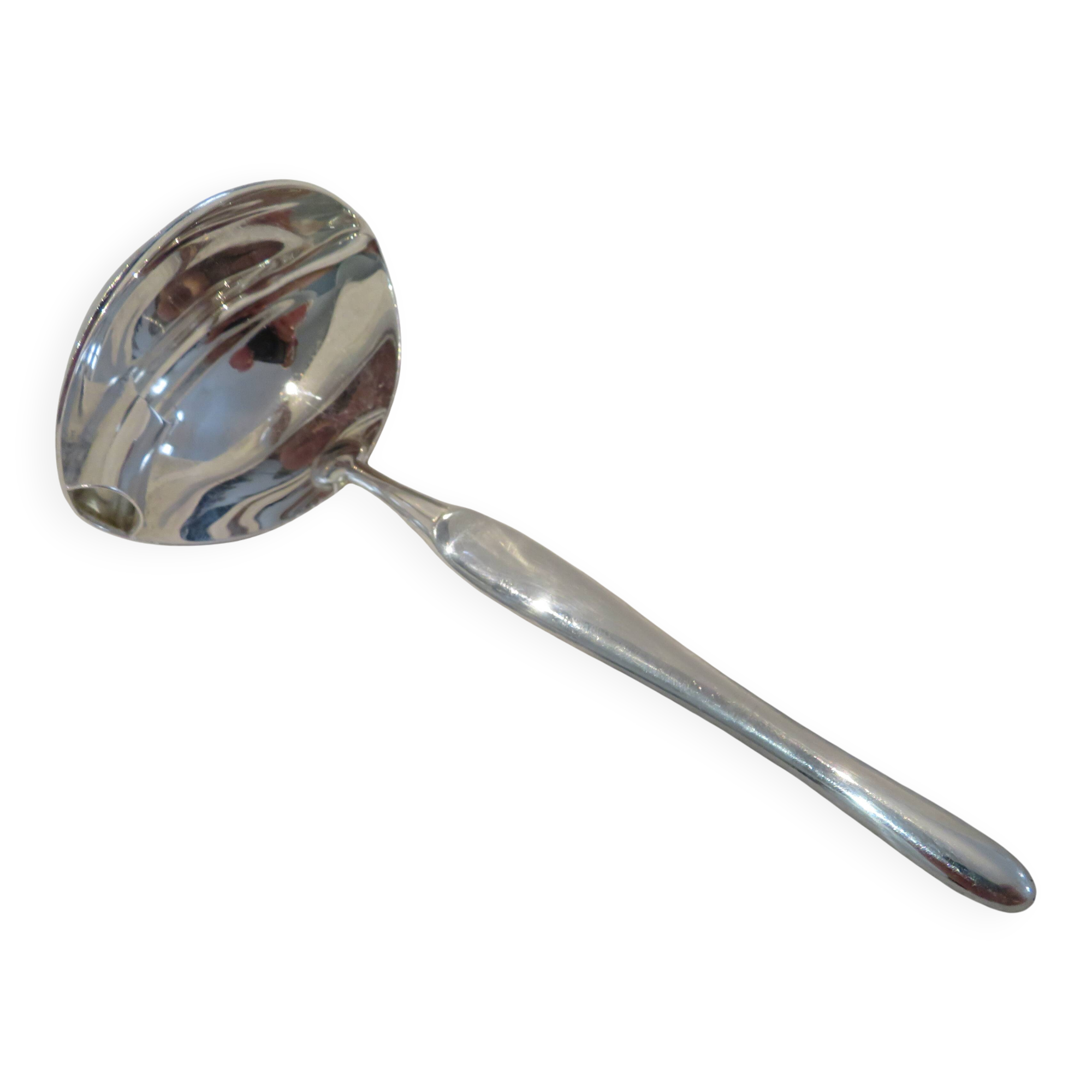 Christofle Duo 17cm silver plated metal lean fat ladle