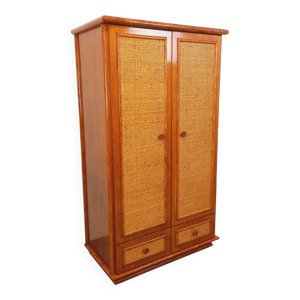 Armoire vintage en rotin tressé