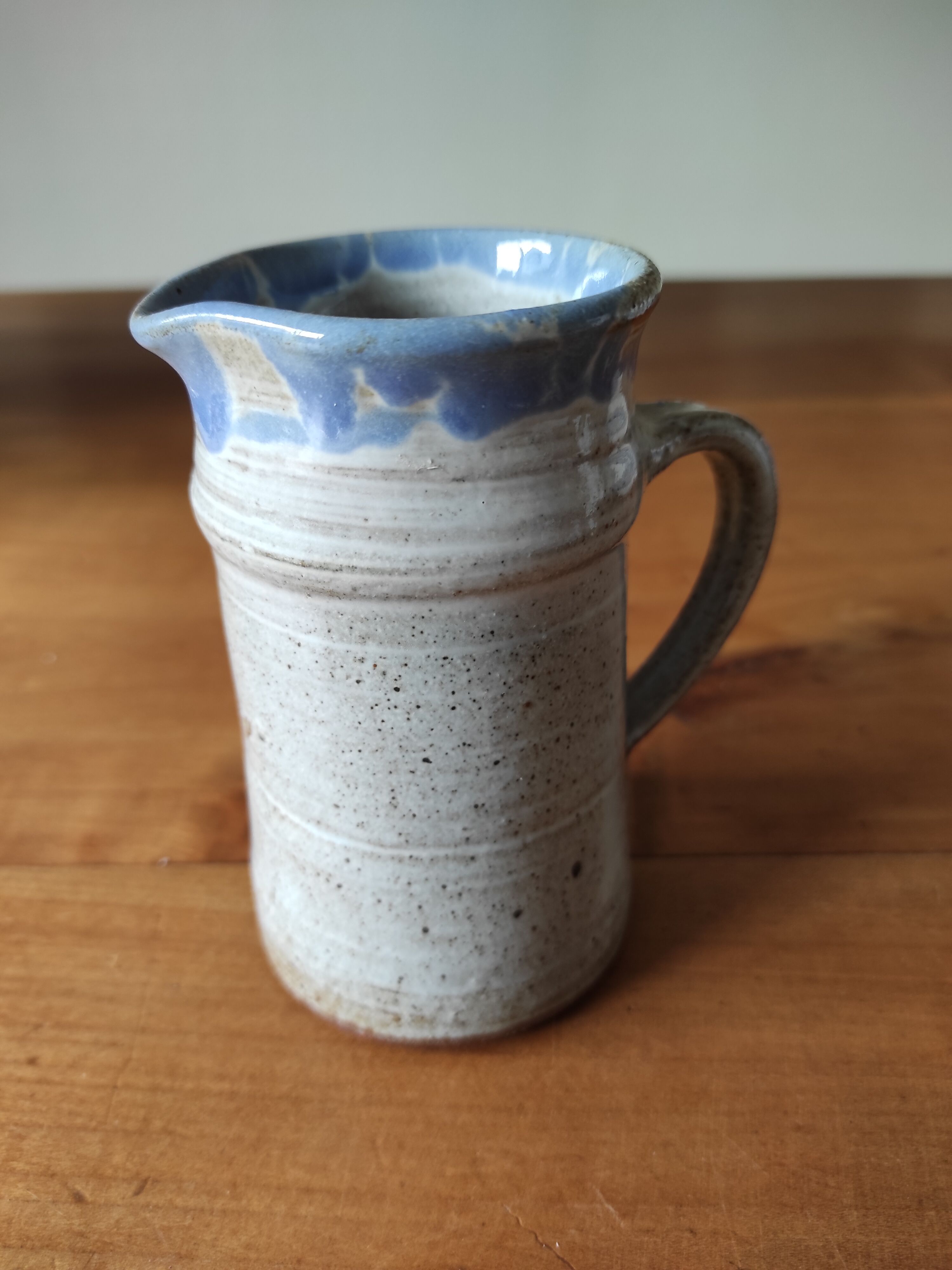 Blue grey ceramic milk jug